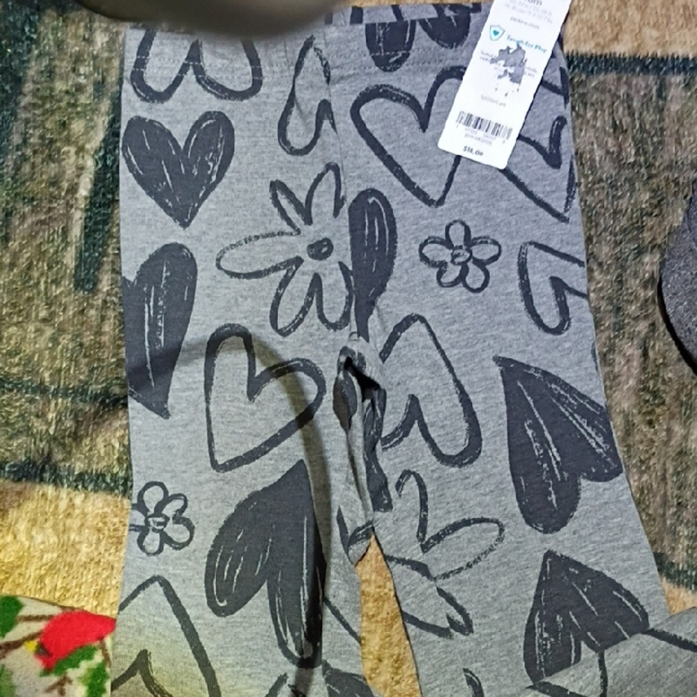 Carter's Gray Heart and Flower Leggings